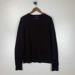 Prada Men’s Brown Wool Sweater Size 50 IT or US Medium M Flawed Long Sleeve